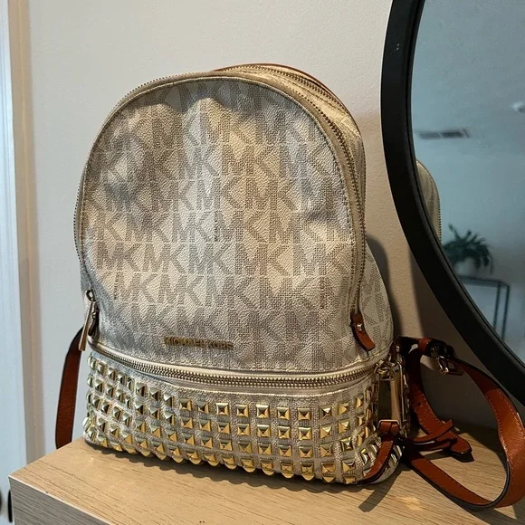 Michael Kors Studded Backpack NWT Abbey Medium Studded Pebbled Leather Backpack | Michael Kors  main image 2
